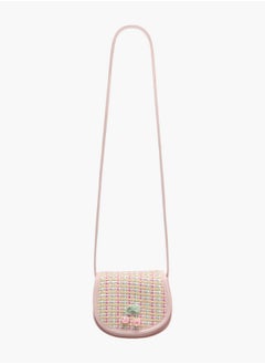 Flora Bella By Shoexpress Girls Textured Crossbody Bag with Strap Handle and Flap Closure  - Image 2