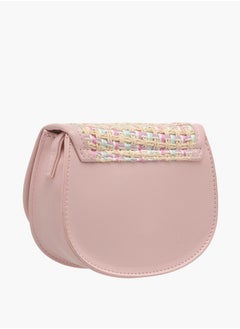 Flora Bella By Shoexpress Girls Textured Crossbody Bag with Strap Handle and Flap Closure  - Image 3
