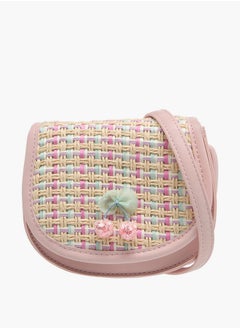 Flora Bella By Shoexpress Girls Textured Crossbody Bag with Strap Handle and Flap Closure  - Image 1