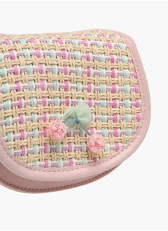 Flora Bella By Shoexpress Girls Textured Crossbody Bag with Strap Handle and Flap Closure  - Image 4