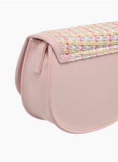 Flora Bella By Shoexpress Girls Textured Crossbody Bag with Strap Handle and Flap Closure  - Image 5