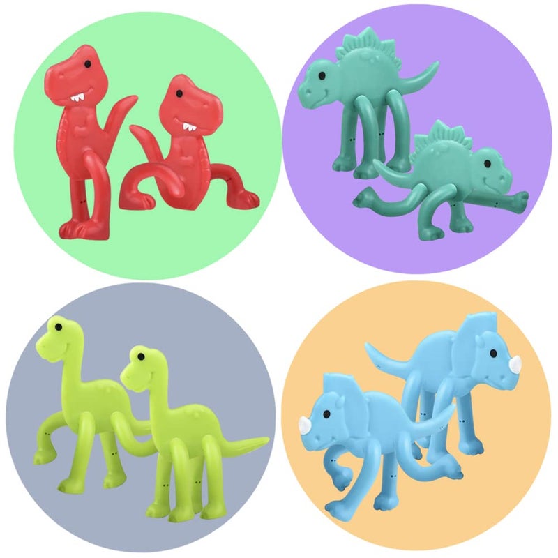 ArtCreativity 48 Pcs Bendable Dinosaur Toy, Mini Dino Figures Bendy Toy in 4 Colors, Great Dinosaur Party Favors for Kids, Birthday Party Goodie Bag Stuffers and Dinosaurios Pinata Fillers - Image 4