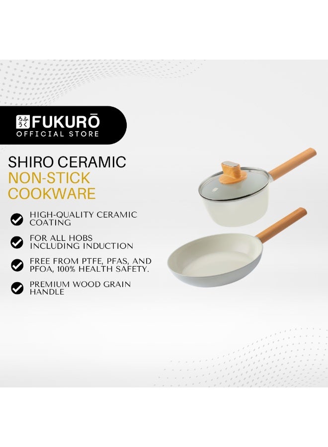 Fukuro Shiro Ceramic Non-Stick Cookware Set (FP26 + SP18) - Image 2