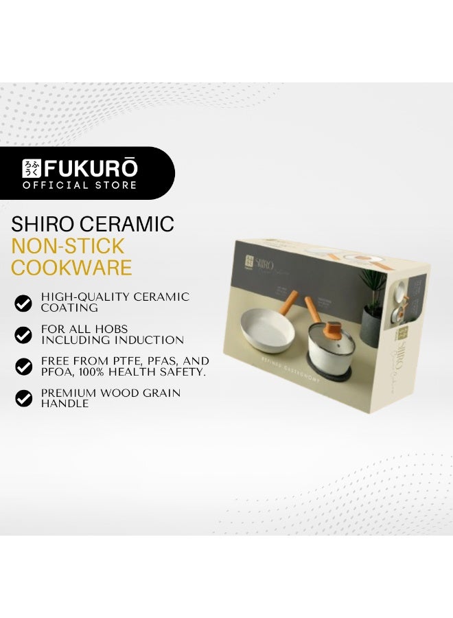 Fukuro Shiro Ceramic Non-Stick Cookware Set (FP26 + SP18) - Image 1