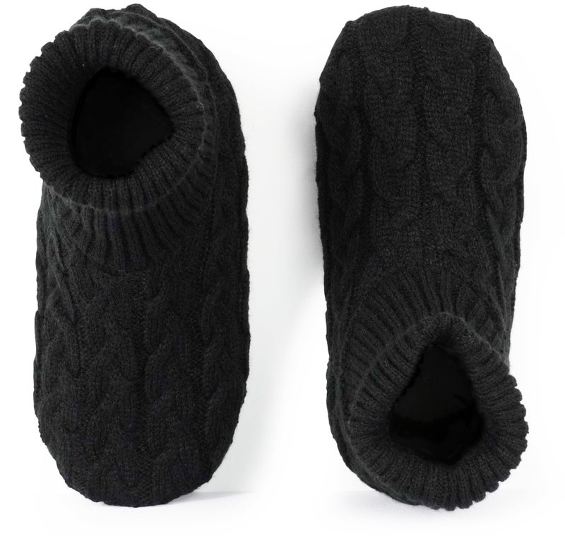 BenSorts Winter Thick Slipper Socks for Women Gift Warm Fleece Female House Socks Slipper with Grippers Black Size 6 7 8 - Image 5
