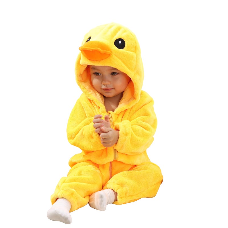 TONWHAR UnisexBaby Animal Onesie Costume Cartoon Animal Outfit Homewear Kids OnePiece Rompers612 Months Yellow duck