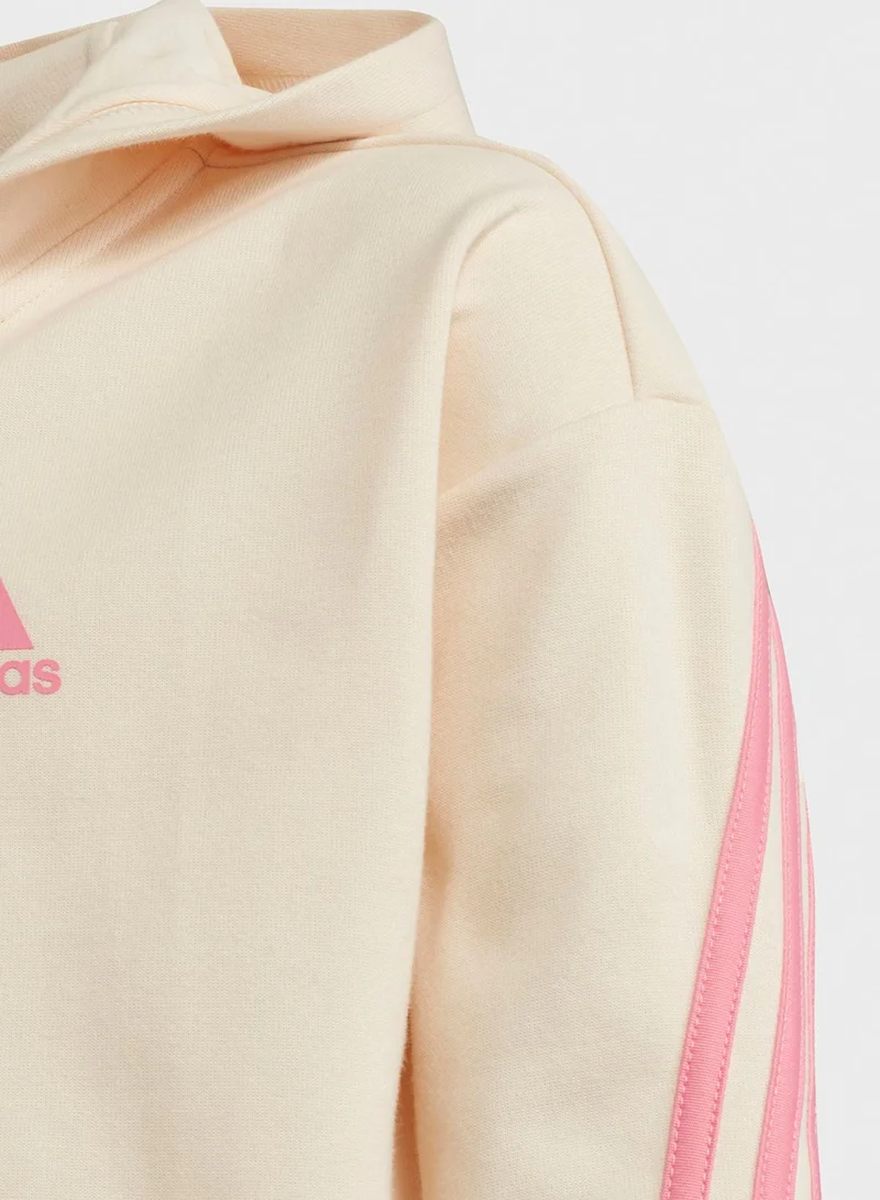 Adidas Youth 3 Stripe Hoodie