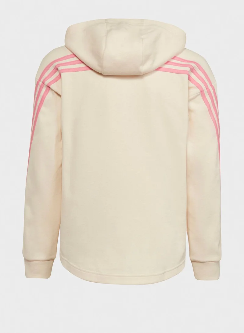 Adidas Youth 3 Stripe Hoodie