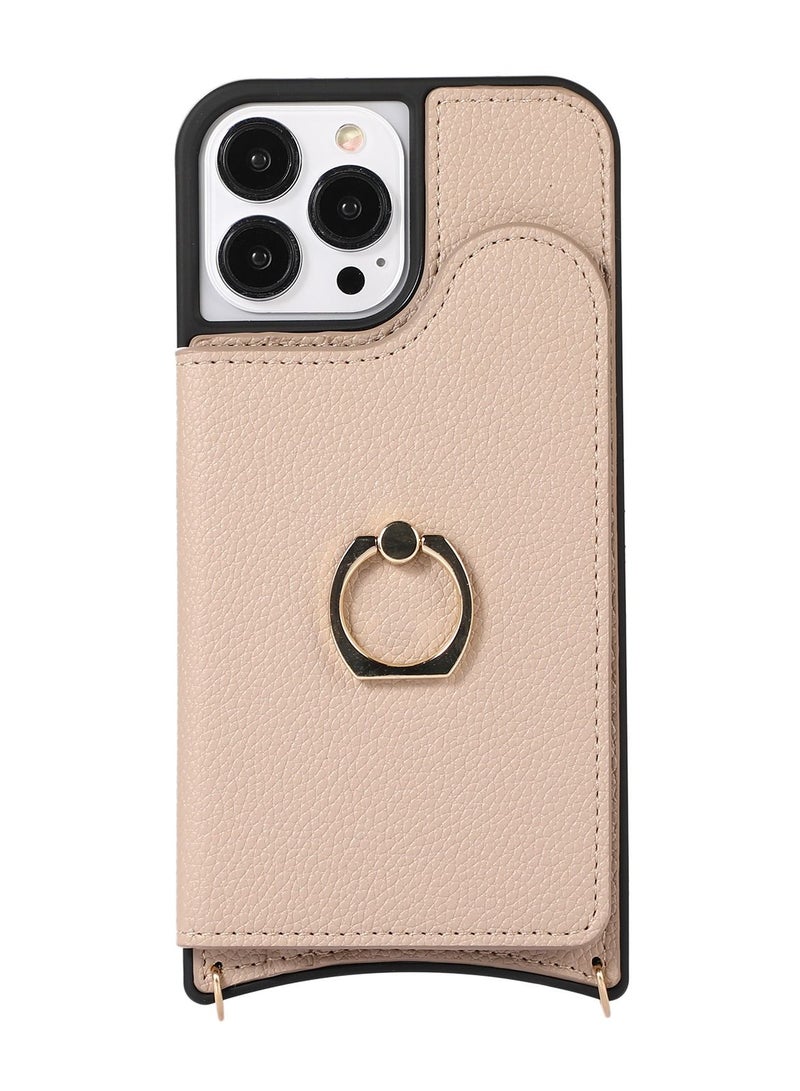 Suteni Ring Buckle Back Cover Card Slots Leather Phone Case for iPhone  - Image 1