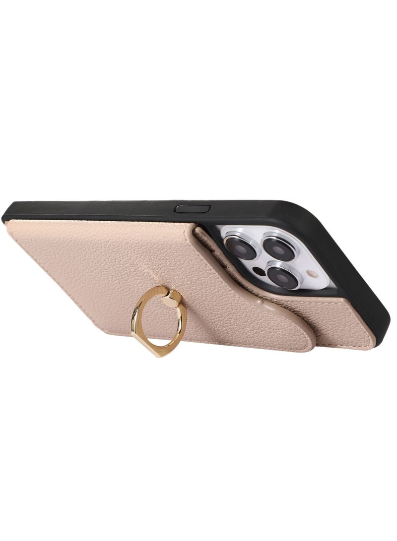 Suteni Ring Buckle Back Cover Card Slots Leather Phone Case for iPhone  - Image 3
