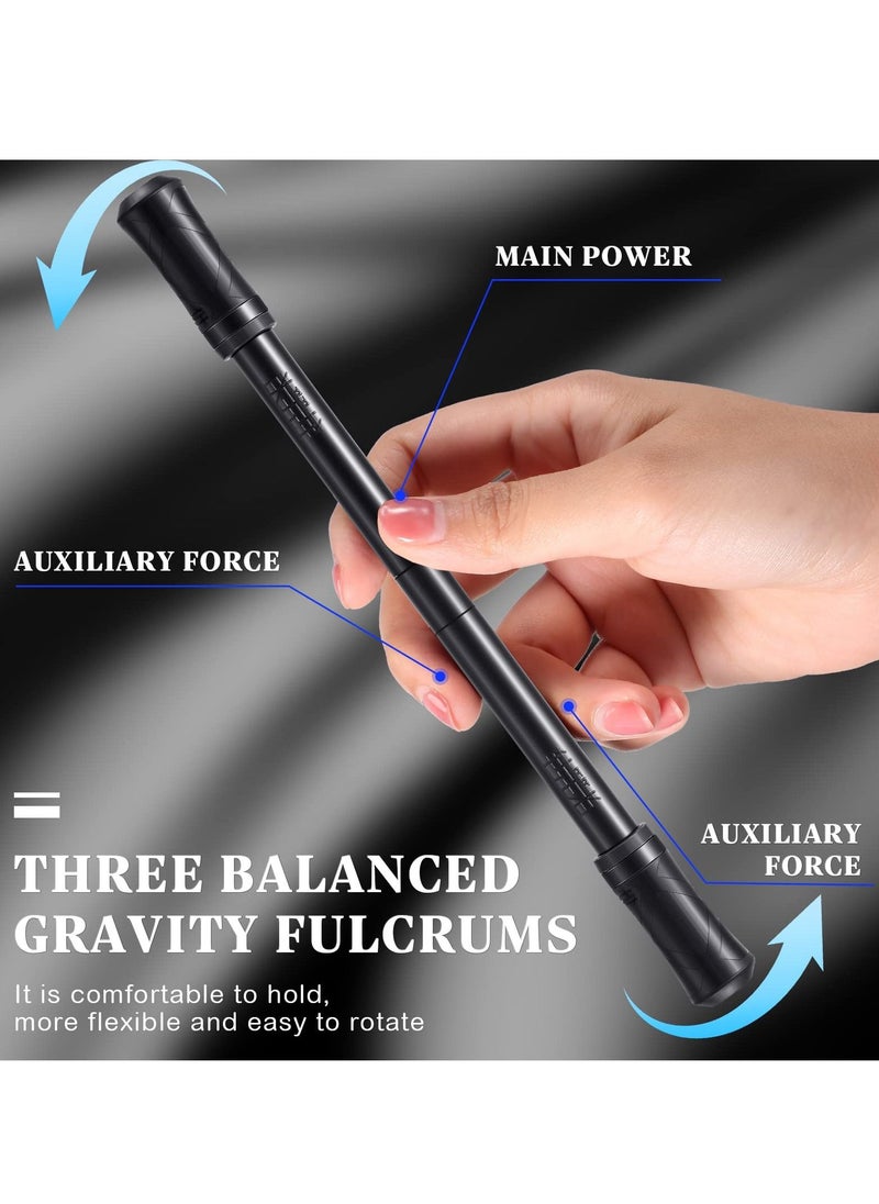 KASTWAVE 2 Pieces Finger Spinning Pen, Rolling Pen Game Stunt Pen with Tutorial, Release Stress Training Brain for Kids Adult Students Beginners (Black and Silver)  - Image 3
