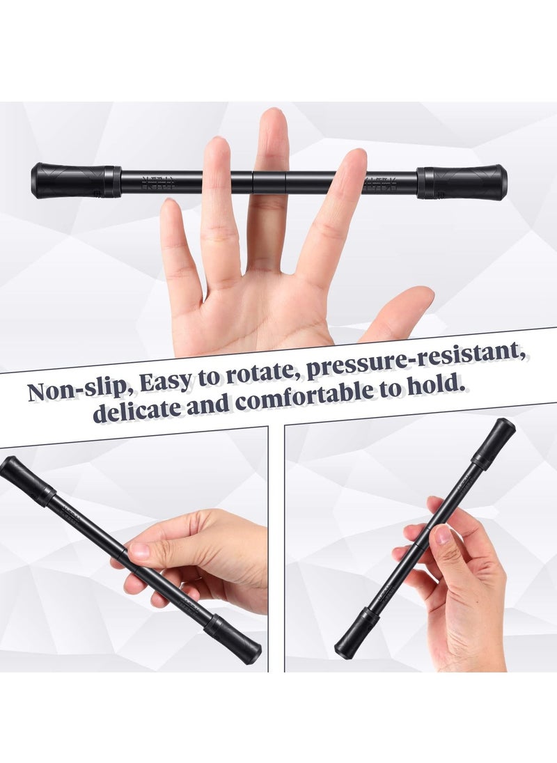 KASTWAVE 2 Pieces Finger Spinning Pen, Rolling Pen Game Stunt Pen with Tutorial, Release Stress Training Brain for Kids Adult Students Beginners (Black and Silver)  - Image 4