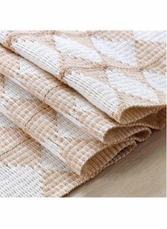 Excefore Table Runner, Hand Woven Table Runners Splicing Cotton with Tassel for Bohemian Decor, Beige Cream Boho Table Runner for Fall Wedding Party Modern Farmhouse Kitchen Dining Table Decor(71x 13.8")  - Image 4