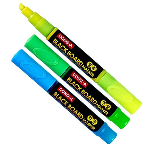 Dong-a 5 Color Fluorescent Neon Liquid Dry-erase Marker Pen Set for LED Black Menu Board,acrylic, Window (Green, Orange, White, Yellow, Blue) - Image 3