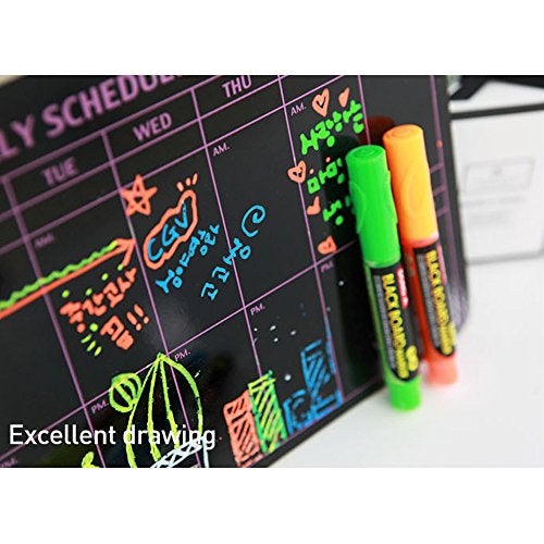 Dong-a 5 Color Fluorescent Neon Liquid Dry-erase Marker Pen Set for LED Black Menu Board,acrylic, Window (Green, Orange, White, Yellow, Blue) - Image 4