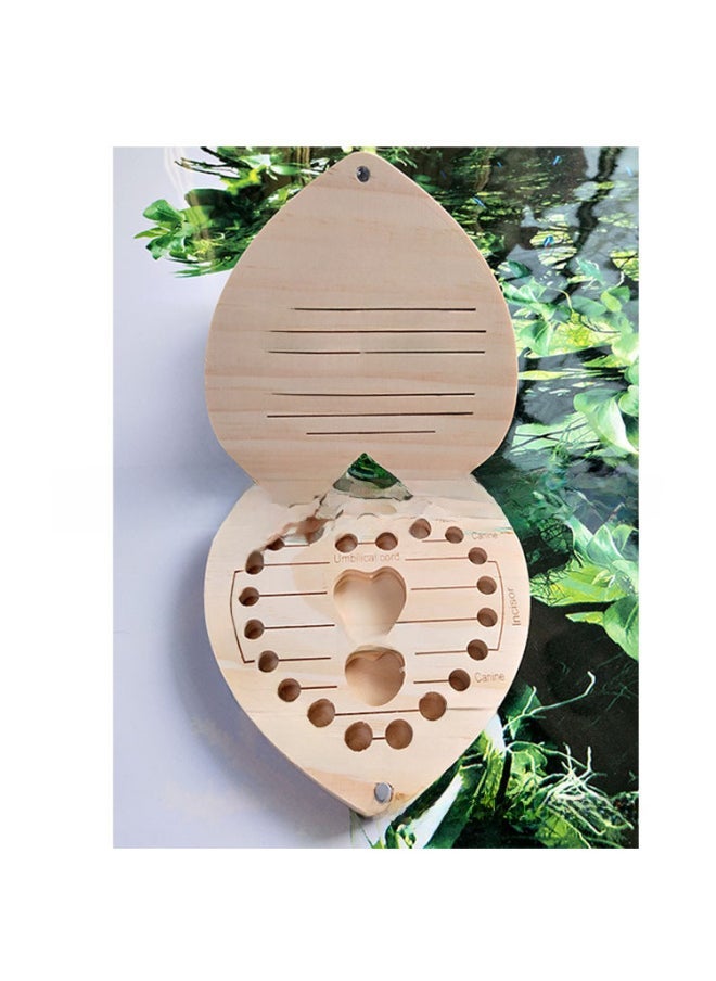 Ten Billion Wooden Deciduous Teeth Box Baby Deciduous Teeth Storage Wooden Box Color Printing Fetal Hair Deciduous Teeth Wooden Box Wholesale-Color:English Heart Hat  - Image 4