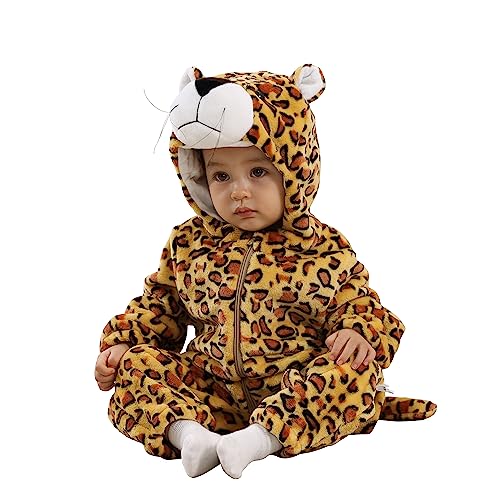 TONWHAR Unisex-Baby Animal Onesie Costume Cartoon Animal Outfit Homewear Kids' One-Piece Rompers(2-3 Months, Jaguar) - Image 1