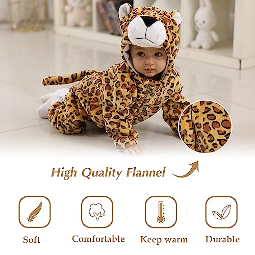 TONWHAR Unisex-Baby Animal Onesie Costume Cartoon Animal Outfit Homewear Kids' One-Piece Rompers(2-3 Months, Jaguar) - Image 5