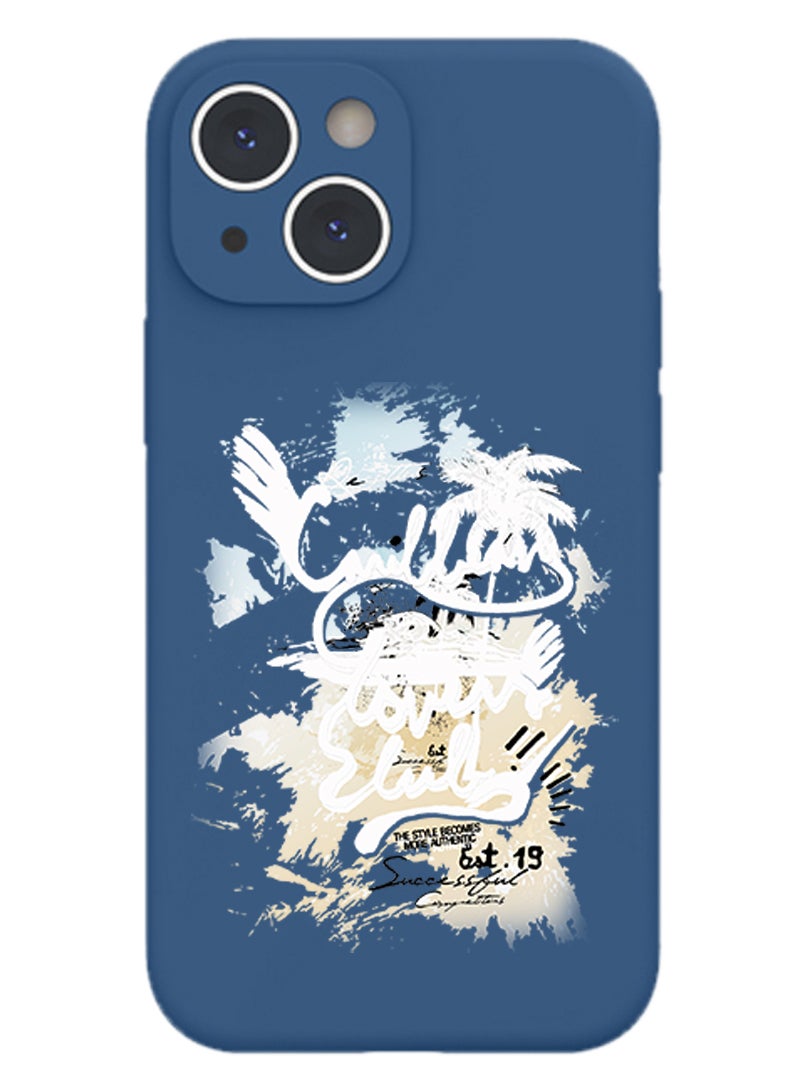 Theodor Protective Slim Fit Case Liquid Silicone Cover with Full Body Protection Anti-Scratch Shockproof Case For iPhone 15 Blue  - Lovers - Image 1