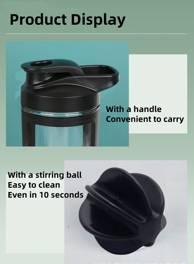Protein Shaker Bottle Blender Leakproof Cup for Shakes with a Metal Mixer Perfect for Mixing Supplements 600 ml - Image 3