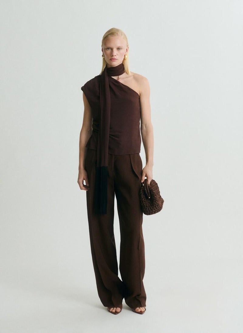MANGO Pleat Detail Trousers  - Image 1