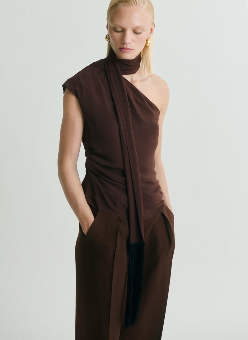MANGO Pleat Detail Trousers  - Image 3