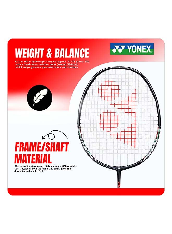 يونيكس مضرب تنس الريشة يونيكس أستروكس لايت 37i أسود اللون، مزود بأوتار وغطاء كامل - إطار خفيف الوزن وعالي القوة لضربات ساحقة سريعة وتحكم وأداء شامل - Image 3