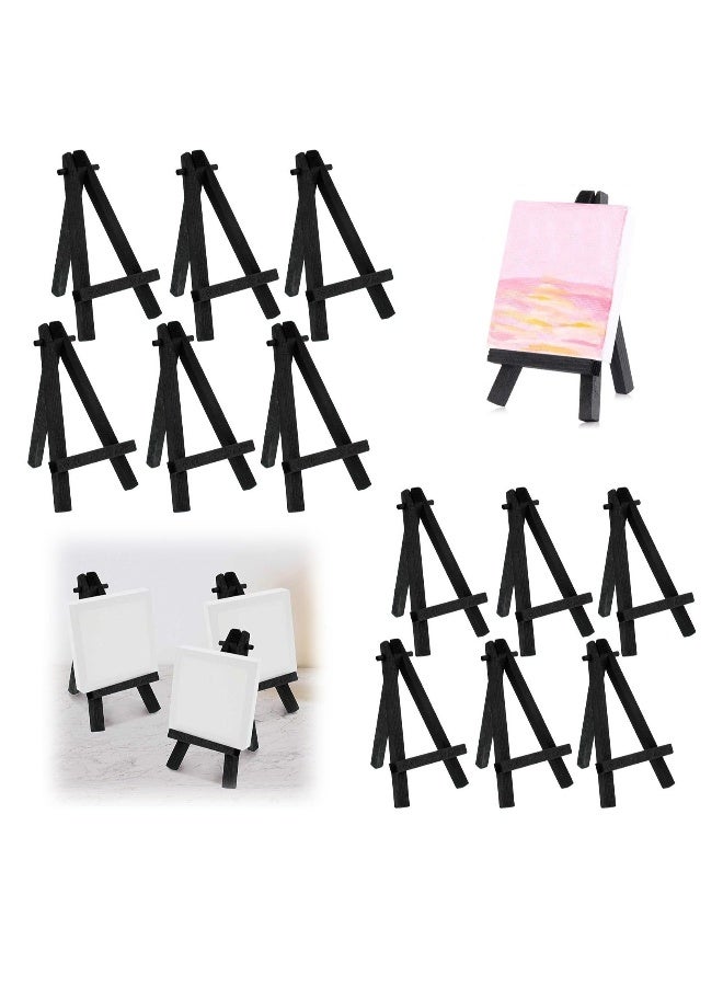 5 Inch Mini Wooden Display Easel Desktop Small Black Artist Photo Canvas Frame Tripod Digital Oil Painting Advertising Stand 12 Pieces - Image 1