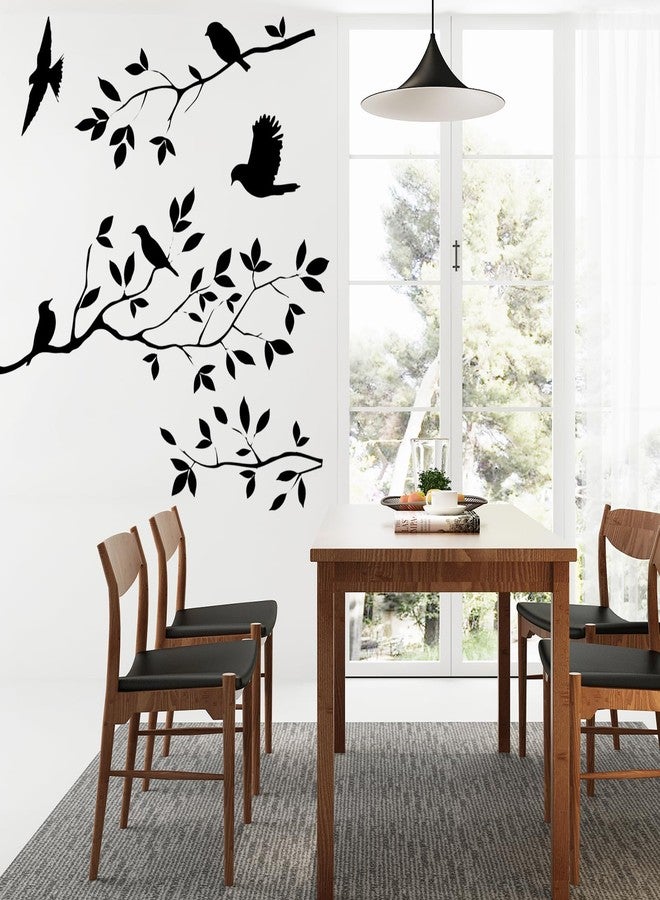 CUGBO Bird Tree Branch Wall Sticker Decal Black Vinyl Wall Art Decor Peel and Stick Living Room Home Decoration - Image 5