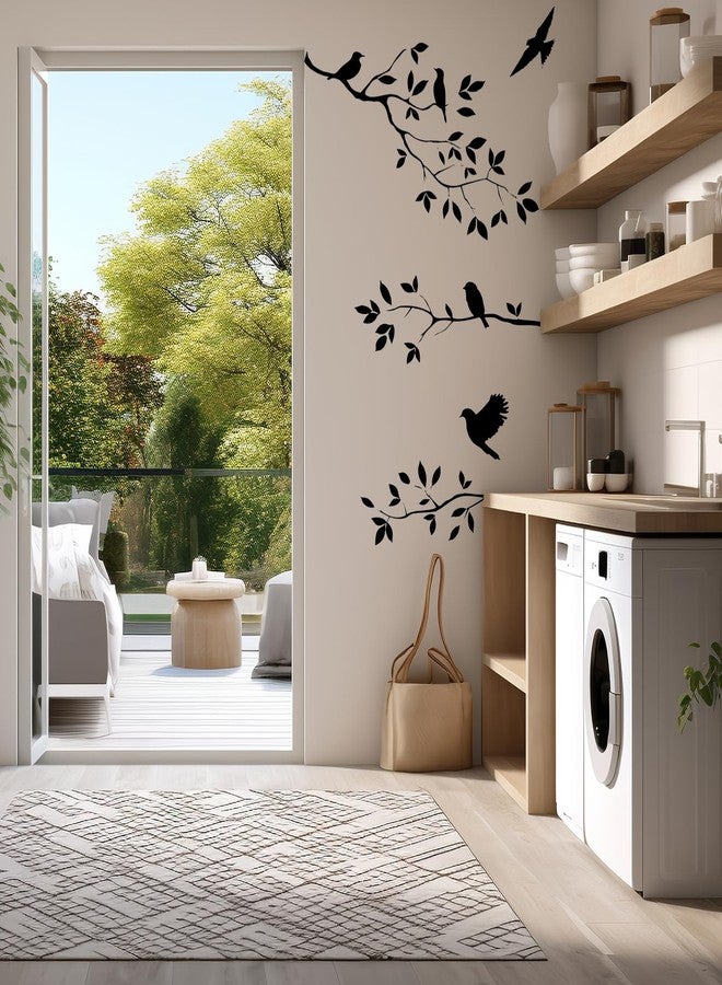 CUGBO Bird Tree Branch Wall Sticker Decal Black Vinyl Wall Art Decor Peel and Stick Living Room Home Decoration - Image 4