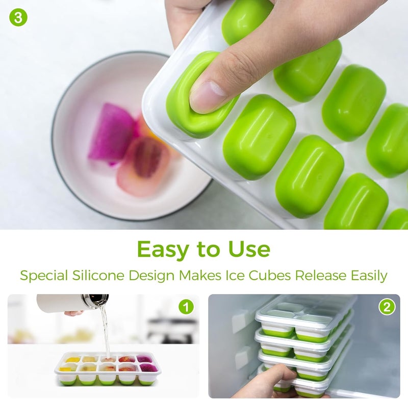 DOQAUS 4 Pack Ice Cube Trays with Lids - Image 4