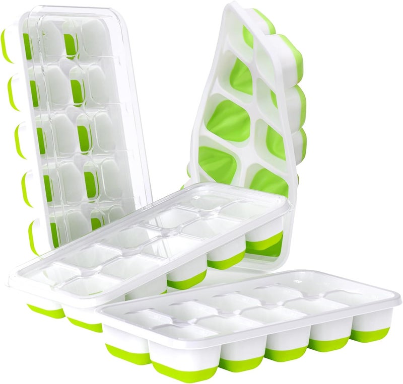 DOQAUS 4 Pack Ice Cube Trays with Lids - Image 1