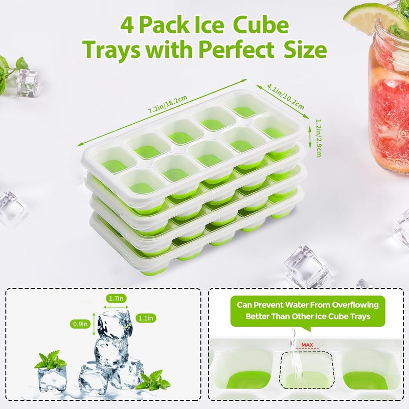 DOQAUS 4 Pack Ice Cube Trays with Lids - Image 5