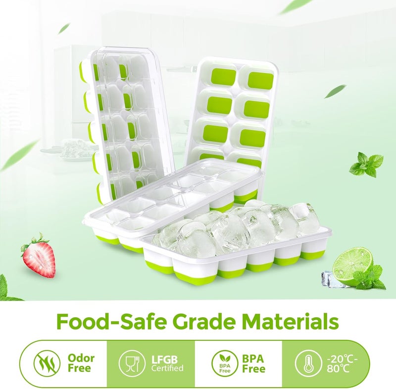 DOQAUS 4 Pack Ice Cube Trays with Lids - Image 3