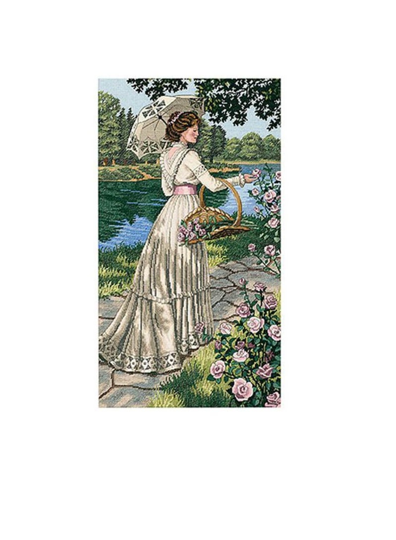 Craft Count Gold Collection A Summer Stroll Counted Cross Stitch Kit 10 inch x 18 inch 18pc - Image 2