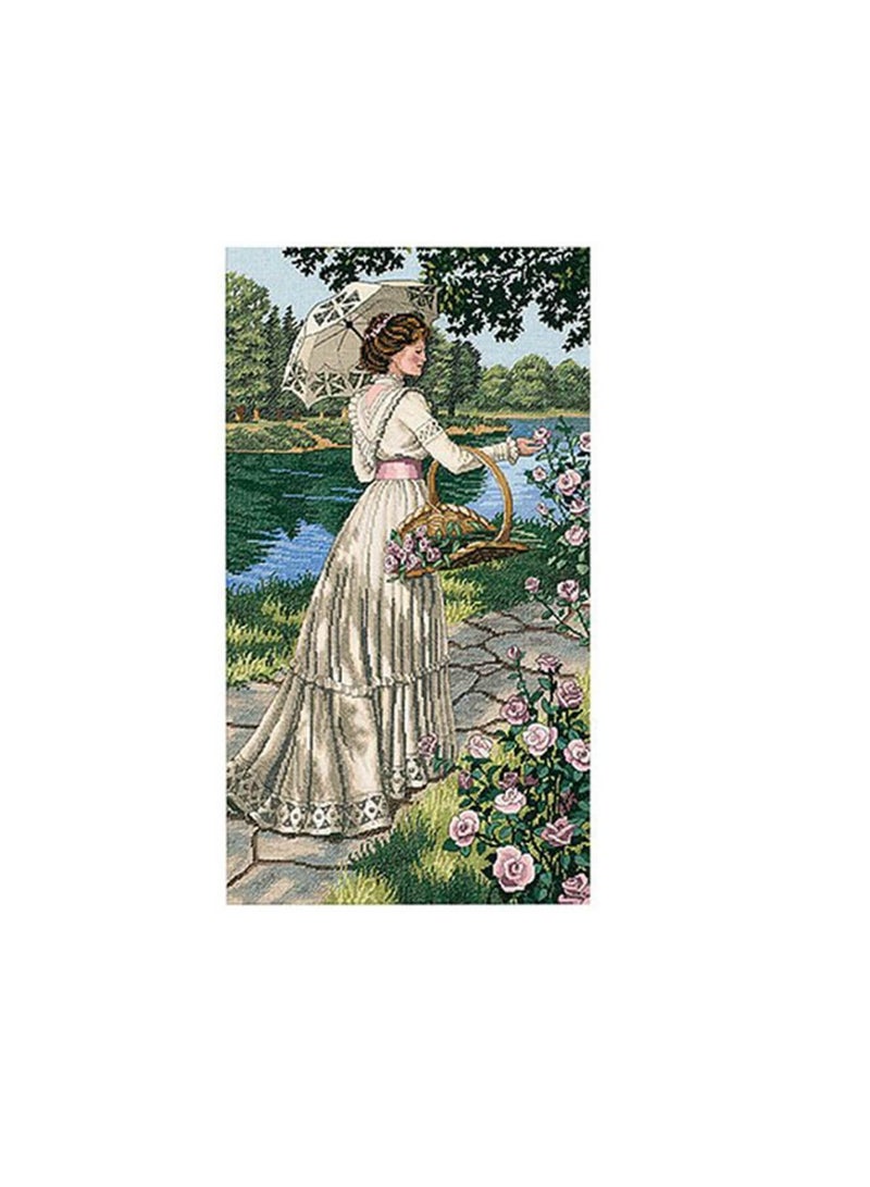 Craft Count Gold Collection A Summer Stroll Counted Cross Stitch Kit 10 inch x 18 inch 18pc - Image 1