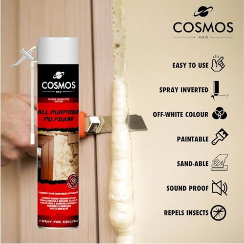 Cosmos Paints Mro - All Purpose Polyurethane Foam | Pu Foam Spray (Off-White Color, 750 Ml) - Image 4
