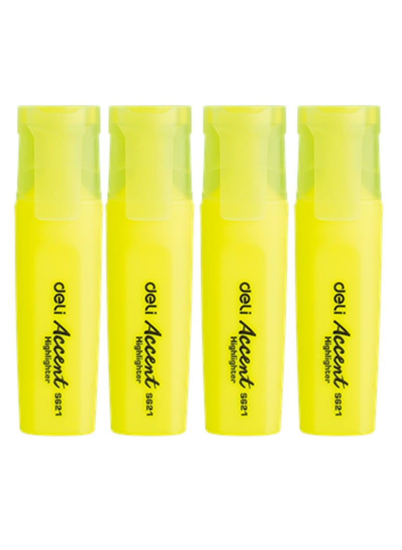 Deli 4-Piece Highlighter Yellow Ink  - Image 1