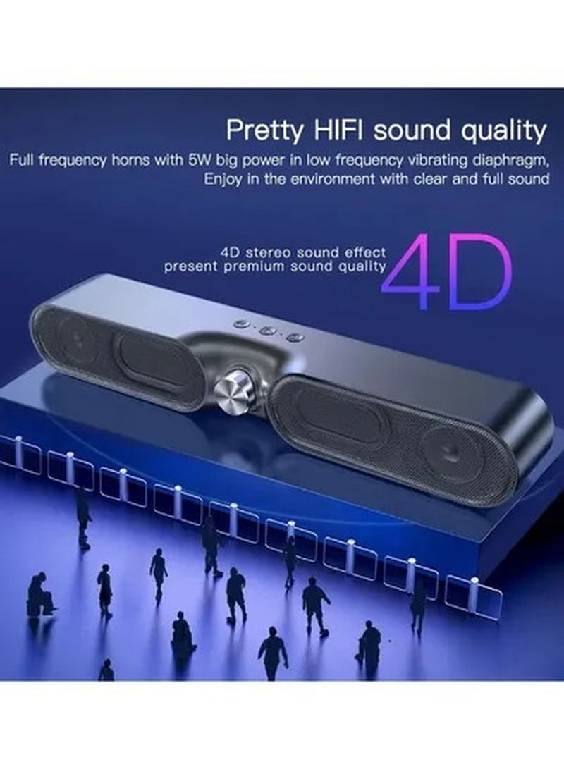 Yesido YSW-05 DUAL HORNS BLUETOOTH 5.0 HIFI BASS STEREO SURROUND WIRELESS HANDSFREE SPEAKER SOUNDBAR WITH MIC - Image 3