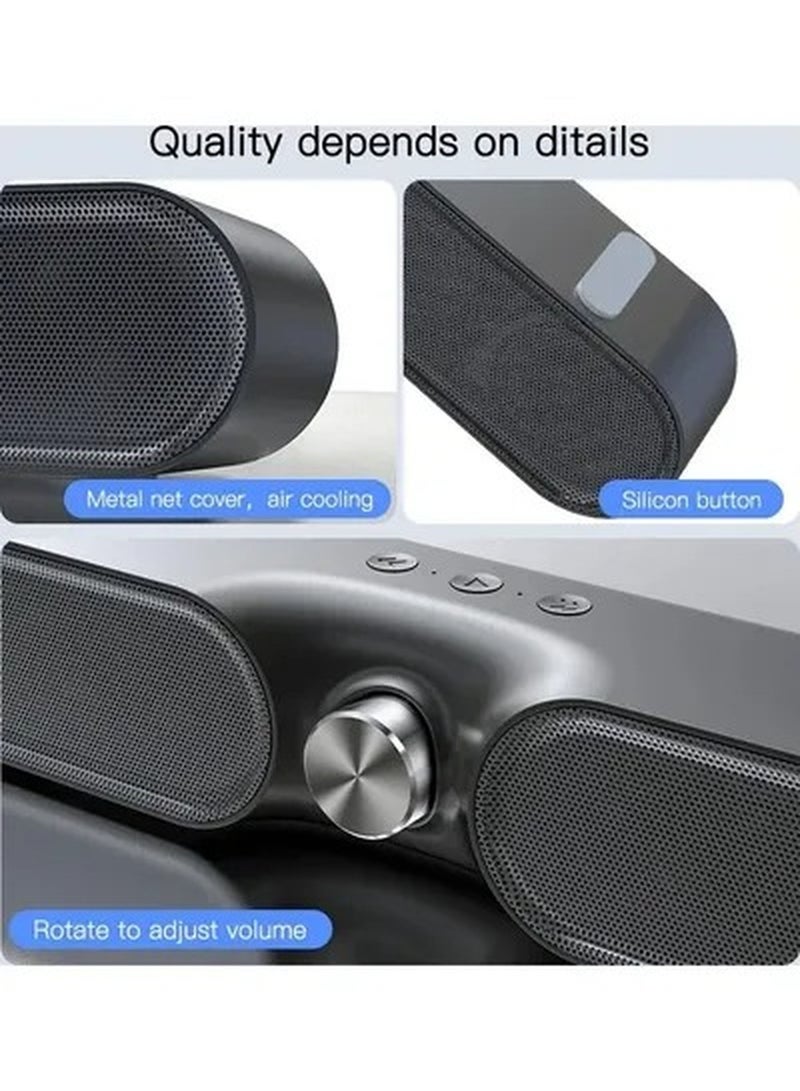 Yesido YSW-05 DUAL HORNS BLUETOOTH 5.0 HIFI BASS STEREO SURROUND WIRELESS HANDSFREE SPEAKER SOUNDBAR WITH MIC - Image 5