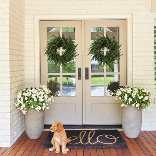 ENVEN 24" Norfolk Pine Wreath for Front Door, Real Touch Norfolk Pine Wreath Artificial Green Wreath Greenery Realistic Wreath Holiday Decoration for Home Decor - Image 2