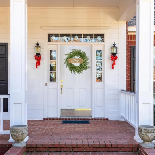 ENVEN 24" Norfolk Pine Wreath for Front Door, Real Touch Norfolk Pine Wreath Artificial Green Wreath Greenery Realistic Wreath Holiday Decoration for Home Decor - Image 4