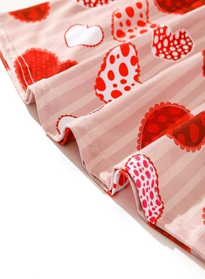 DACSOIT Valentines Toddler Girl Dress Love Hearts Print Ruffle Bottom Long Sleeve Casual Dress 3-8Y, #398 Love, 7-8 Years - Image 5