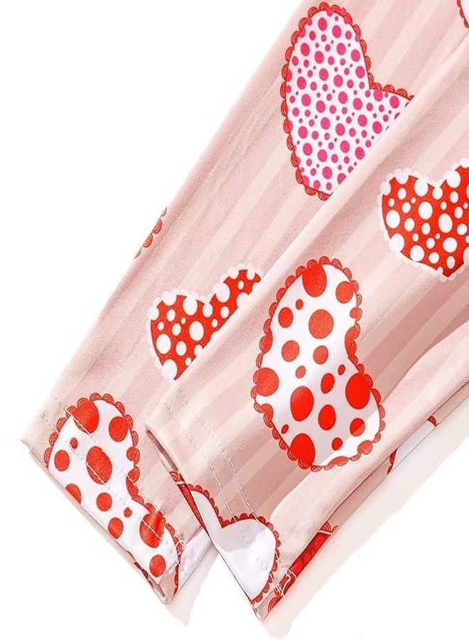 DACSOIT Valentines Toddler Girl Dress Love Hearts Print Ruffle Bottom Long Sleeve Casual Dress 3-8Y, #398 Love, 7-8 Years - Image 4