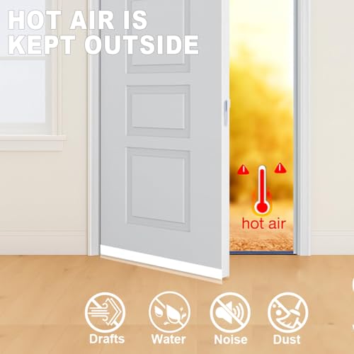Binazon 49 Feet Silicone Weather Stripping Door Seal, Draft Seal Tape for Doors, Draft Seal Insulation Tape Strip, Under Door Seal Strip for Window and Door Bottom 3 Rolls Total 49ft (Width 35mm) - Image 3