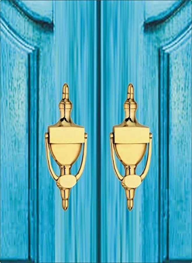 CARBON Brass Hand Crafted Gold Finish Door Knocker for Main Door Gate in Victorian Style (Pack of 1) - Image 4