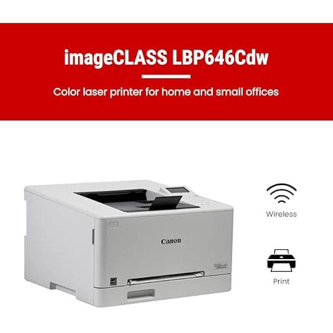 COLOR IMAGECLASS LBP646CDW WIRELESS LASER PRINTER FOR DUPLEX PRINTING, WHITE - 26 PPM HOME OFFICE, SMALL OFFICE PRINTER - Image 3