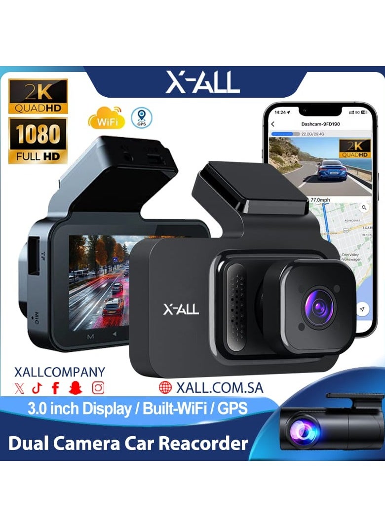 Dash Cam Two cameras with screen front and back