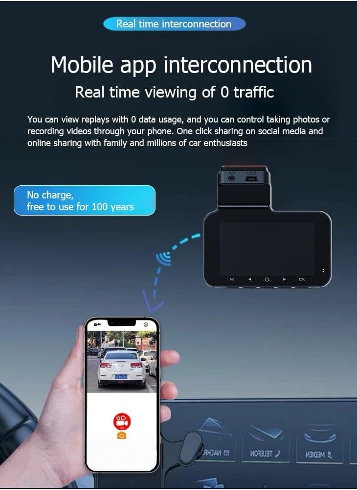 Dash Cam Two cameras with screen front and back