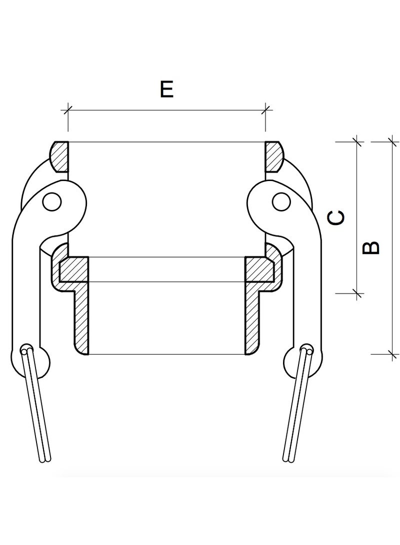 Aluminum Camlock Coupling Part B (NPT 6'') - Image 2